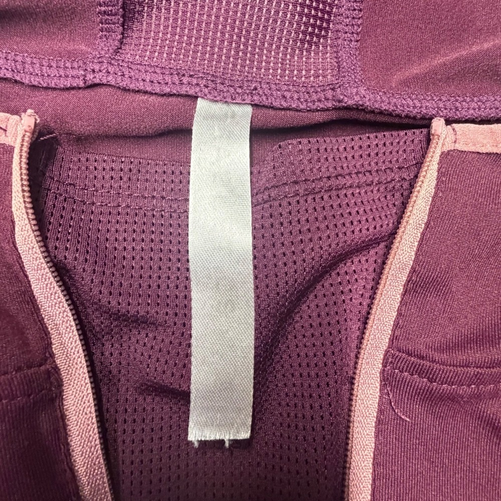 Fabletics Half Zip Hoodie Burgundy Athletic Long Sleeve Running Top Womens M - Picture 6 of 8